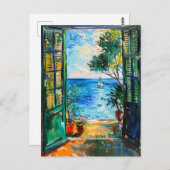 Terrace View of Mediterranean sea ポストカード (正面/裏面)