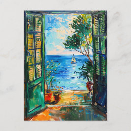 Terrace View of Mediterranean sea ポストカード