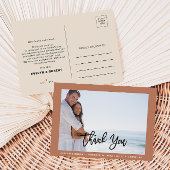 Terracotaフォーマル写真結婚の感謝はがき 案内ポストカード