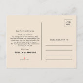 Terracotaフォーマル写真結婚の感謝はがき 案内ポストカード (裏面)