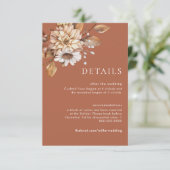 Terracotaフローラ結婚の詳細エンクロージャカード 招待状 (スタンド正面)