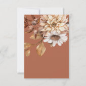 Terracotaフローラ結婚の詳細エンクロージャカード 招待状 (裏面)