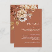 Terracotaフローラ結婚の詳細エンクロージャカード 招待状 (正面/裏面)