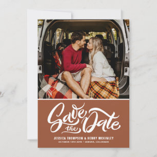 Terracota手お洒落レターフォトオーバーレイ セーブザデート