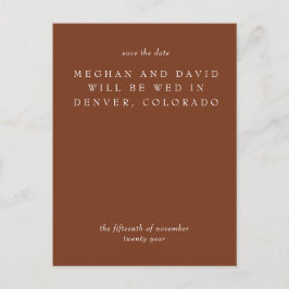 Terracota素朴焼けオレンジ日付を保存 案内ポストカード