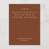 Terracota素朴焼けオレンジ日付を保存 案内ポストカード (正面)