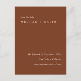 Terracota素朴焼けオレンジ日付を保存 案内ポストカード