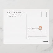 Terracota素朴 Pampas Arched日付を保存 箔招待状ポストカード (裏面)