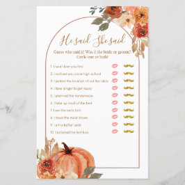 Terracota Pumpkin彼は彼女はゲームカードを言った