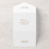 Terracota Rustモダン結婚の写真 オールインワン招待状 (外側)