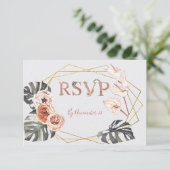 Terracota Tropicalの結婚応答カードRSVP 出欠カード (スタンド正面)