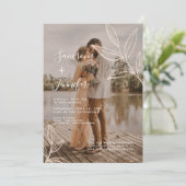 Terracottaと離れBoho Photo Overlay結婚's 招待状 (スタンド正面)