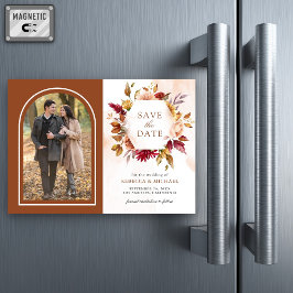 Terracottaの結婚フローラの写真の日付を保存 マグネット招待状