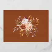 Terracottaの結婚フローラの写真Date Cardを保存 箔招待状 (裏面)