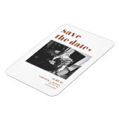 Terracottaはっきりしたタイポグラフィ写真Save the Date マグネット (左側)