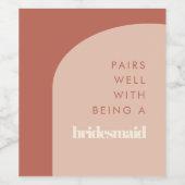 Terracottaアーチペアは花嫁のメイドであることによく ワインラベル (シングルラベル)