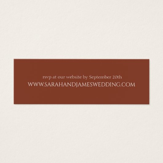 Terracottaエレガントの結婚WebサイトRsvpカード (正面)
