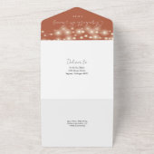 Terracottaエレガントスクリプト文字列ラ結婚イト オールインワン招待状 (外側)