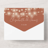 Terracottaエレガントスクリプト文字列ラ結婚イト オールインワン招待状 (裏面)