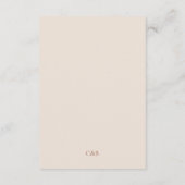 Terracottaエレガントスクリプモダント結婚式RSVP エンクロージャーカード (裏面)