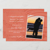 Terracottaエレガント写真の結婚式の日付を保存 セーブザデート (正面/裏面)