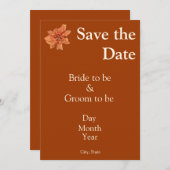 Terracottaエレガント日付を保存 – 秋の結婚式 セーブザデート (正面/裏面)
