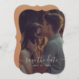 Terracottaエレガント書道の日付を保存 招待状