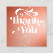 Terracottaグラデーションレトロ感謝していスクリプトの順序 スクエア名刺 (正面)