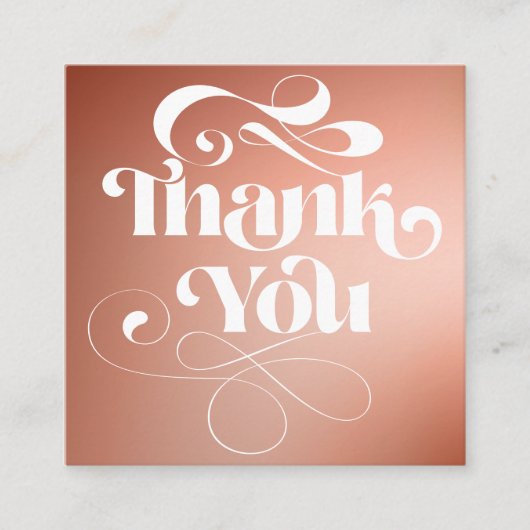Terracottaグラデーションレトロ感謝していスクリプトの順序 スクエア名刺 (正面)
