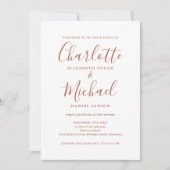 TerracottaスエレガントクリプトQRコー結婚ド 招待状 (正面)