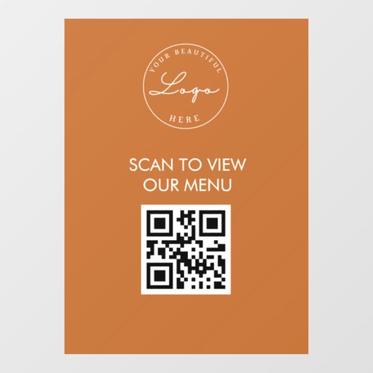 Terracottaスキャン私のQRコード価格表メニューの記号 ウィンドウサイン (シート)