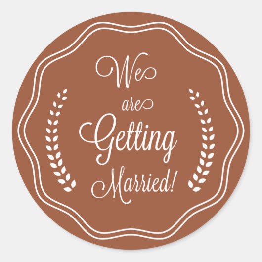 Terracottaスクリプかわいらしトシール日付の保存 ラウンドシール (正面)