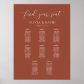 Terracottaスクリプエレガントト8テーブル座席表 ポスター (正面)