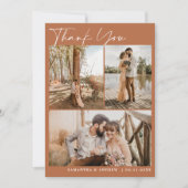 Terracottaスクリプトシック6枚結婚の写真感謝していのあなた サンキューカード (正面)