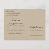 TERRACOTTAネイビーBROWNフローラDATEカードを保存 案内ポストカード (裏面)