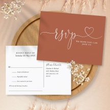 TerracottaハートスクリプトソングリクエストRSVPカード