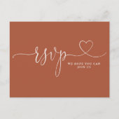 TerracottaハートスクリプトソングリクエストRSVPカード インビテーションポストカード (正面)