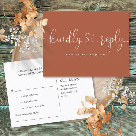 TerracottaハートスクリプトソングリクエストRSVP インビテーションポストカード