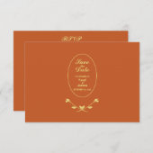 Terracottaバラ結婚の応答RSVPカード 出欠カード (正面/裏面)