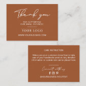 Terracottaビジネスロゴありがとう製品気に 名刺 (正面/裏面)