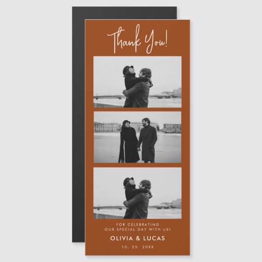Terracottaフォトストリップ磁気結婚の感謝 (正面/裏面)