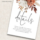 TerracottaフローラスクリプトQRコード結婚の詳細 エンクロージャーカード