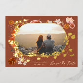 Terracottaフローラフレーム写真データの保存 箔招待状 (正面)