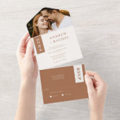 Terracottaブロック春の結婚式写真すべて1つ オールインワン招待状 (貼ってはがせる)