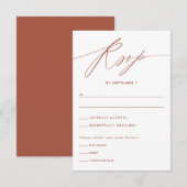 Terracottaミニマリストスクリプト応答カード 出欠カード (正面/裏面)