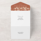 Terracottaミニマリストスクリプト文字列ラ結婚イト オールインワン招待状 (外側)