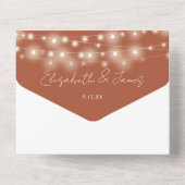 Terracottaミニマリストスクリプト文字列ラ結婚イト オールインワン招待状 (裏面)