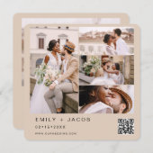 Terracottaミニマリスト写真QRコー結婚ド 招待状 (正面/裏面)