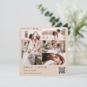 Terracottaミニマリスト写真QRコー結婚ド 招待状 (スタンド正面)