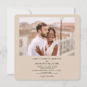 Terracottaミニマリスト写真QRコー結婚ド 招待状 (裏面)